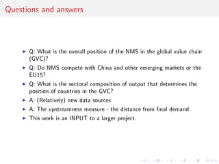 Up or down the value chain?  A comparative analysis of the GVC position of the economies of the NMS