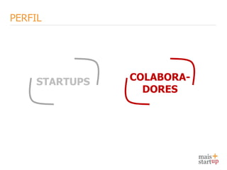 PERFIL




     STARTUPS                      COLABORA-
                                     DORES




         Será que este mercado é tão pequeno mesmo?
 