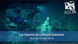 Fuente: NOAA Office of Ocean Exploration and Research, 2016 Deepwater Exploration of the Marianas
Los Impactos De La Minería Submarina
María José González-Bernat
 