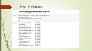 Final 14 Features
 