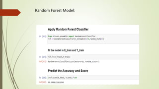 Random Forest Model:
 