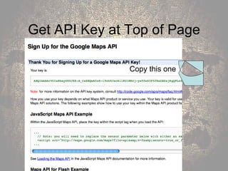 Get API Key at Top of Page Copy this one 