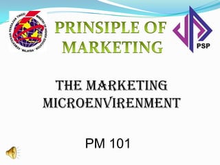 The marketing
microenvirenment

    PM 101
 