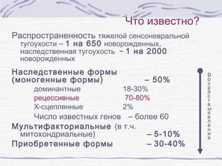 Genetics of Hearing Disorders - Tatyana Markova: RU full | PPT