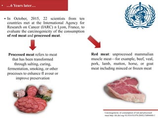 Unprocessed Red Meat Examples Meat Consumption benefit or risk? | PDF
