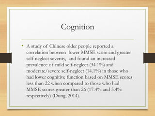 Mental Health & Well Being of Older People : Self Neglect | PDF