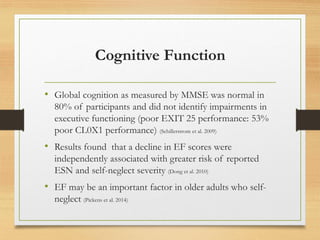 Mental Health & Well Being of Older People : Self Neglect | PDF