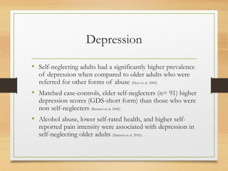 Mental Health & Well Being of Older People : Self Neglect | PDF