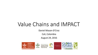 Value Chains and IMPACT
Daniel Mason-D’Croz
Cali, Colombia
August 24, 2016
 