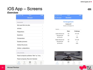 www.tugraz.at ◼
Michael Planitzer25
iOS App – Screens
Exercises
 
