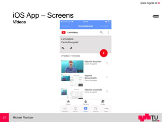 www.tugraz.at ◼
Michael Planitzer27
iOS App – Screens
Videos
 