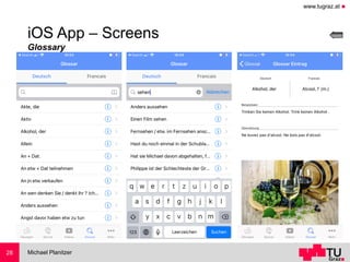 www.tugraz.at ◼
Michael Planitzer28
iOS App – Screens
Glossary
 