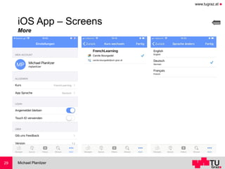 www.tugraz.at ◼
Michael Planitzer29
iOS App – Screens
More
 