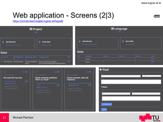 www.tugraz.at ◼
Web application - Screens (2|3)
https://schule.learninglab.tugraz.at/Appell/
Michael Planitzer21
 