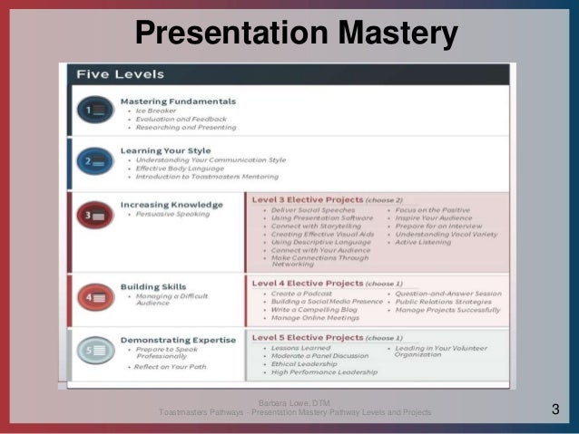 presentation mastery level 1 project 3 evaluation form
