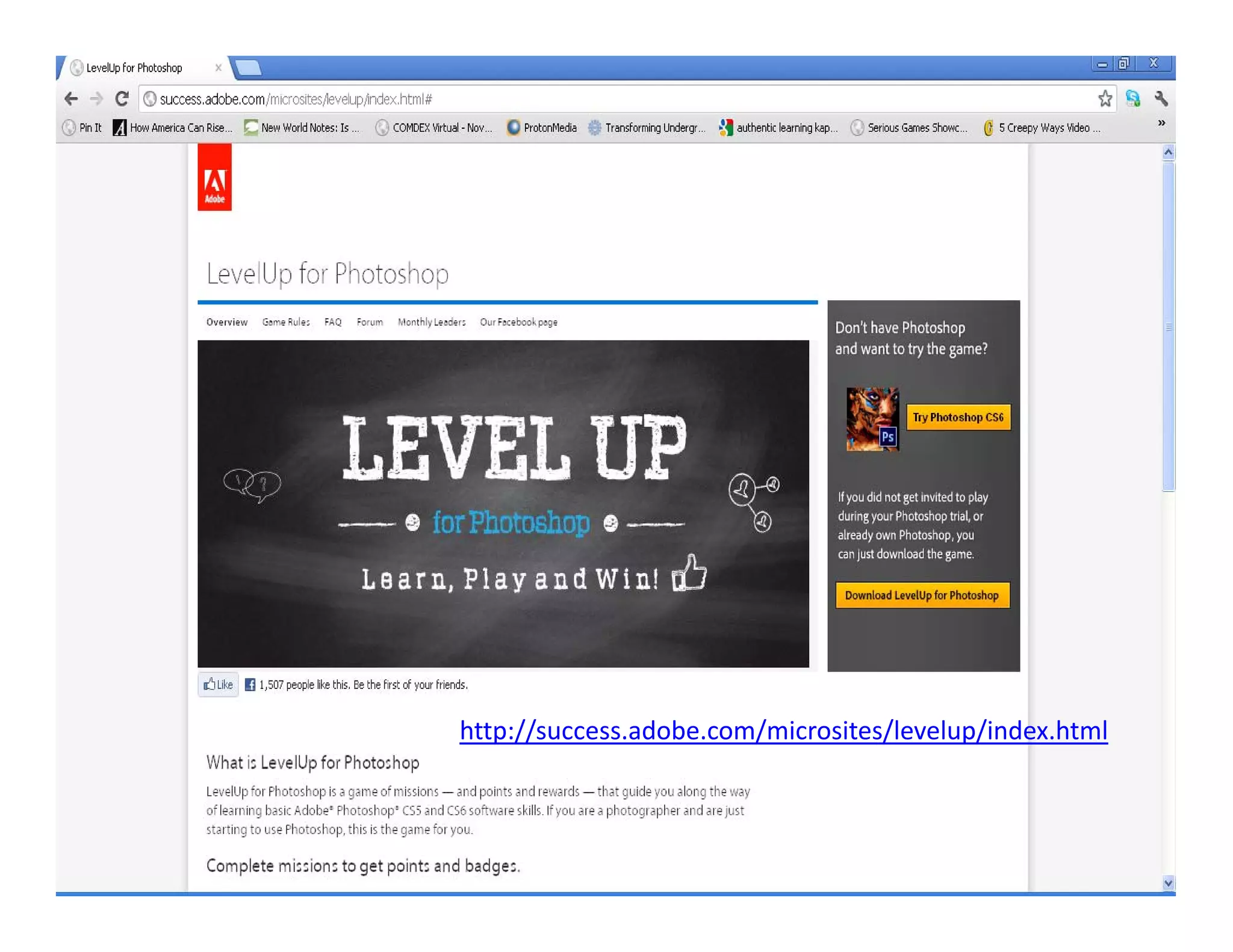 http://success.adobe.com/microsites/levelup/index.html
 