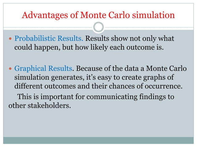 Monte Carlo Simulation | PPTX | Dental Health | Diseases and Conditions