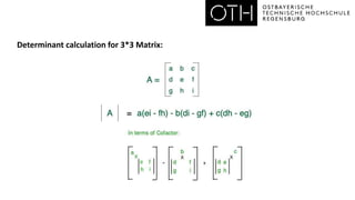 Determinant calculation for 3*3 Matrix:
 