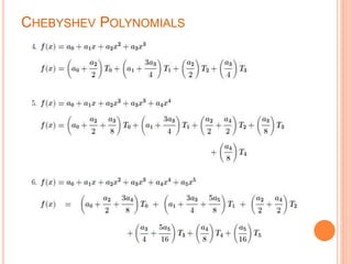 CHEBYSHEV POLYNOMIALS
 