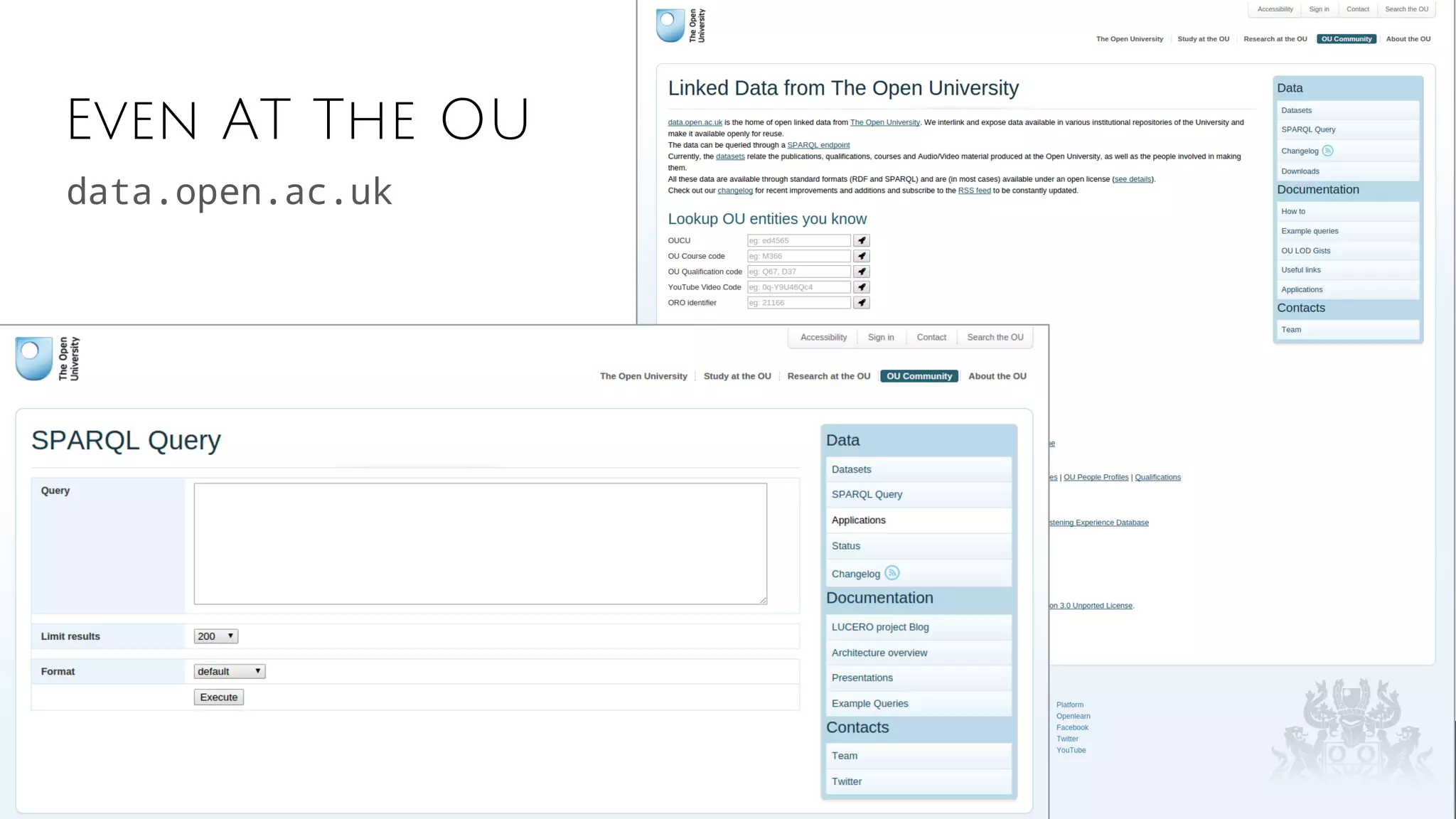 Even AT The OU
data.open.ac.uk
 