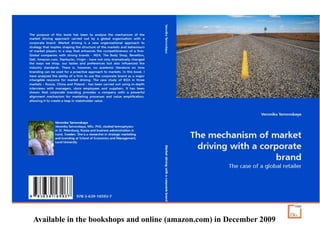 Available in the bookshops and online (amazon.com) in December 2009 