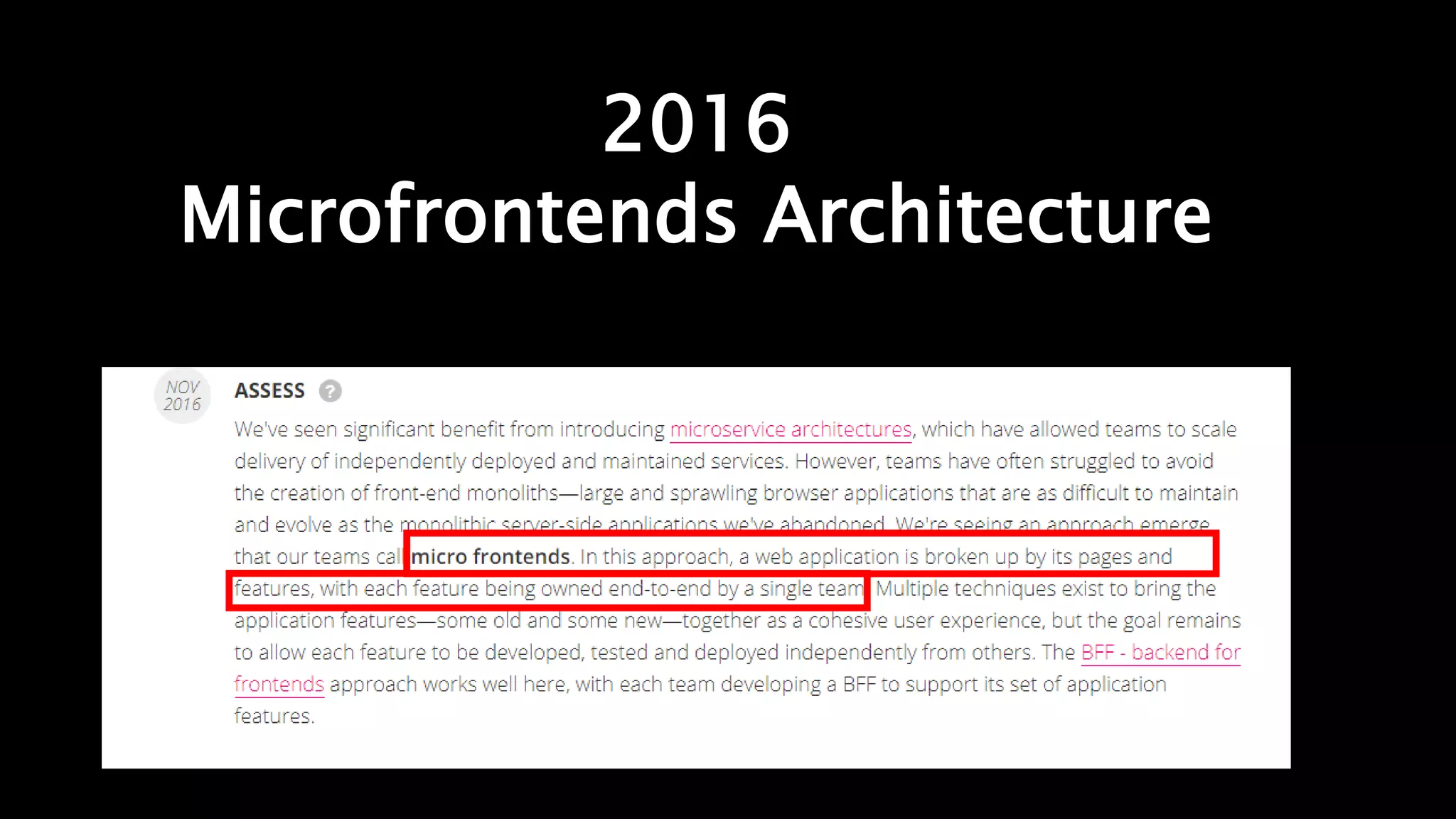 2016
Microfrontends Architecture
 