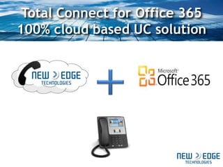 Total Connect for Office 365
100% cloud based UC solution
 