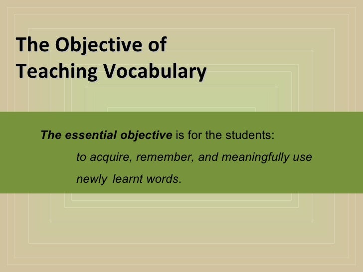 Thesis on teaching vocabulary