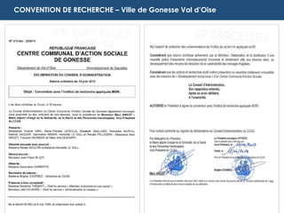 CONVENTION DE RECHERCHE – Ville de Gonesse Val d’Oise
 