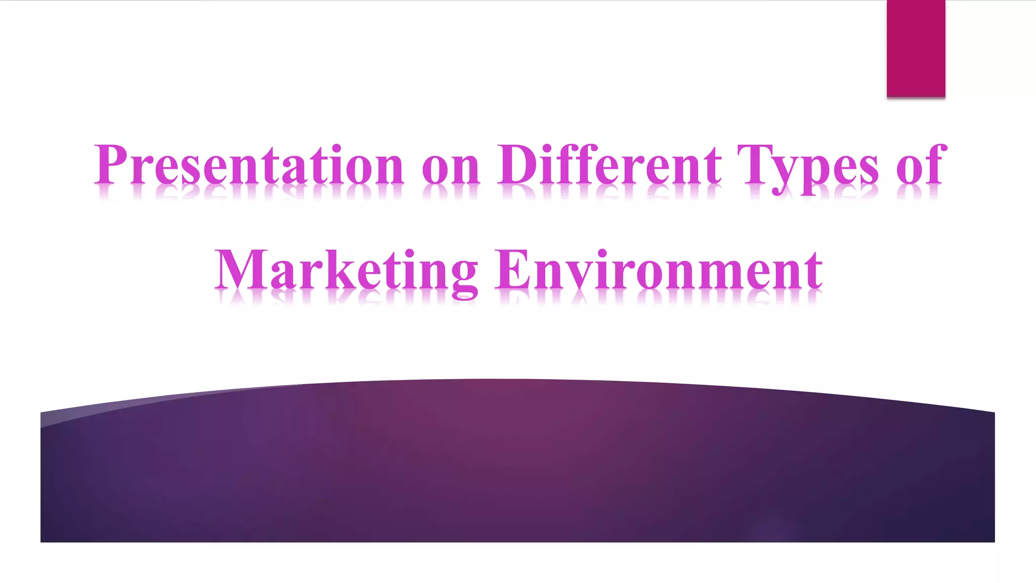 Presentation on Different Types of
Marketing Environment
 