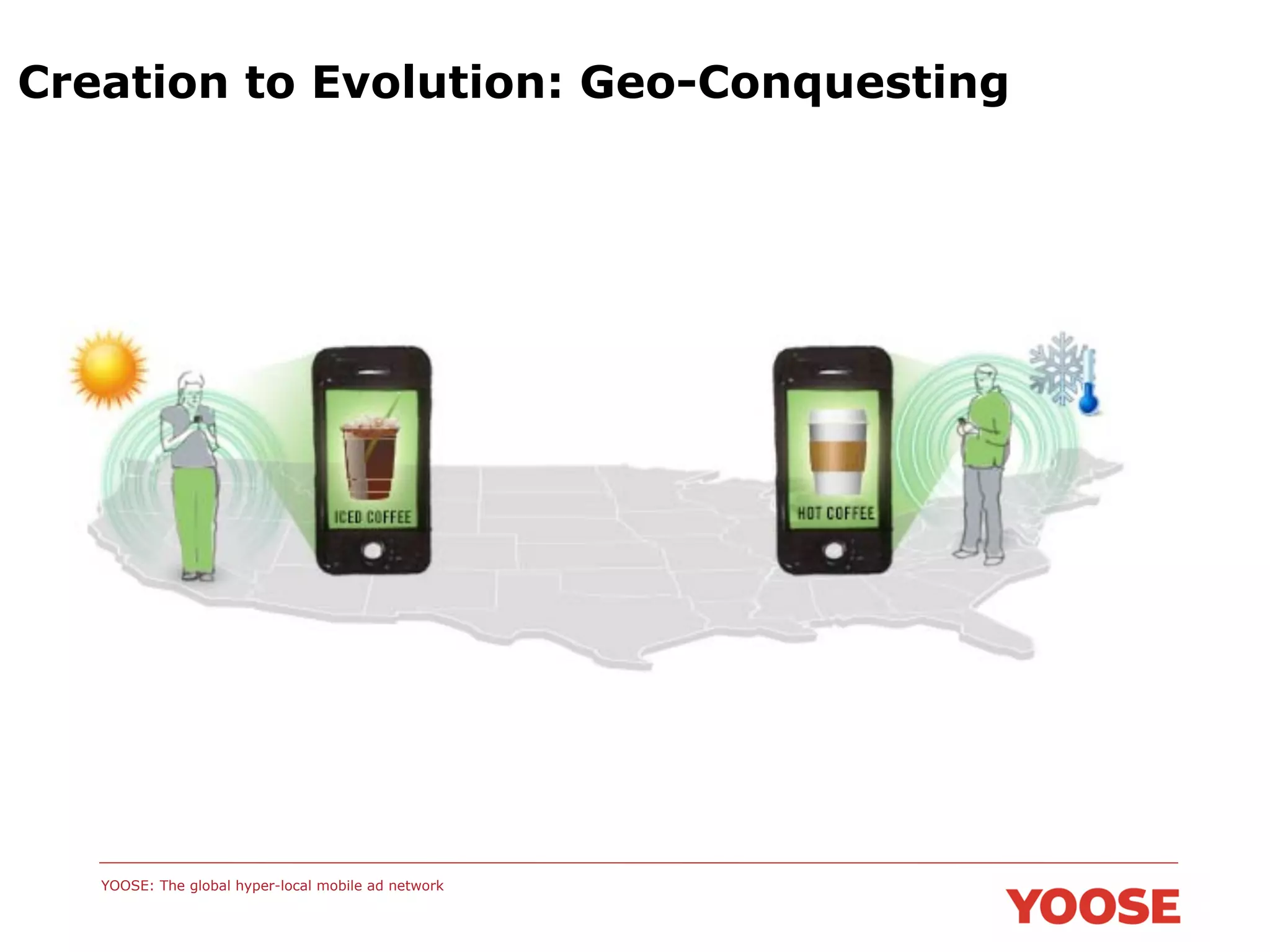Creation to Evolution: Geo-Conquesting

YOOSE: The global hyper-local mobile ad network

 