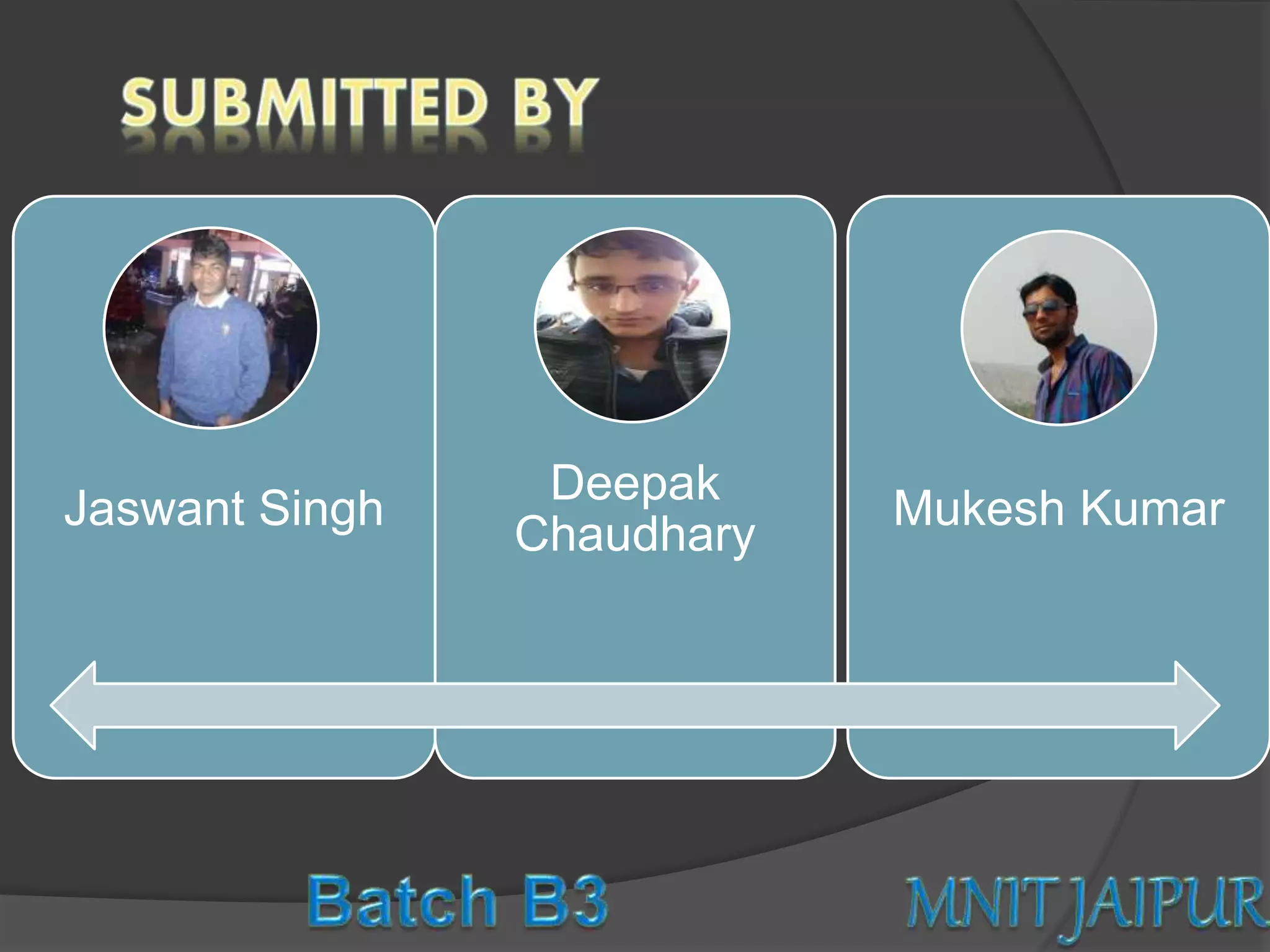 Jaswant Singh
Deepak
Chaudhary
Mukesh Kumar
 