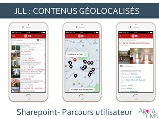 JLL : CONTENUS GÉOLOCALISÉS
Sharepoint- Parcours utilisateur
 