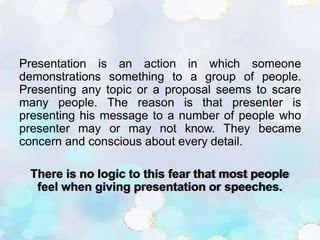 Presentation modes and stage fear | PPTX