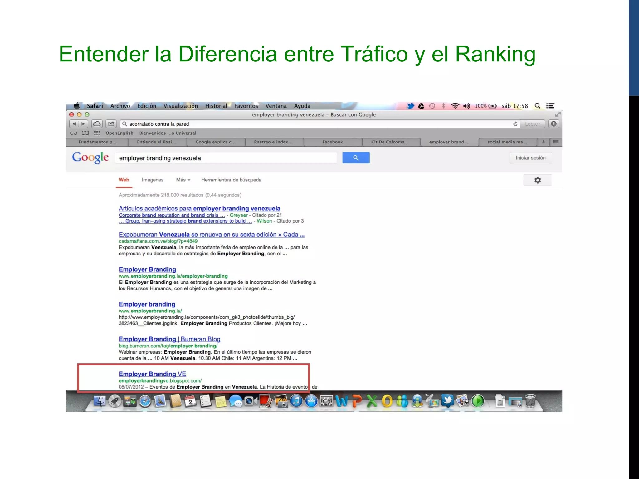 Entender la Diferencia entre Tráfico y el Ranking
 