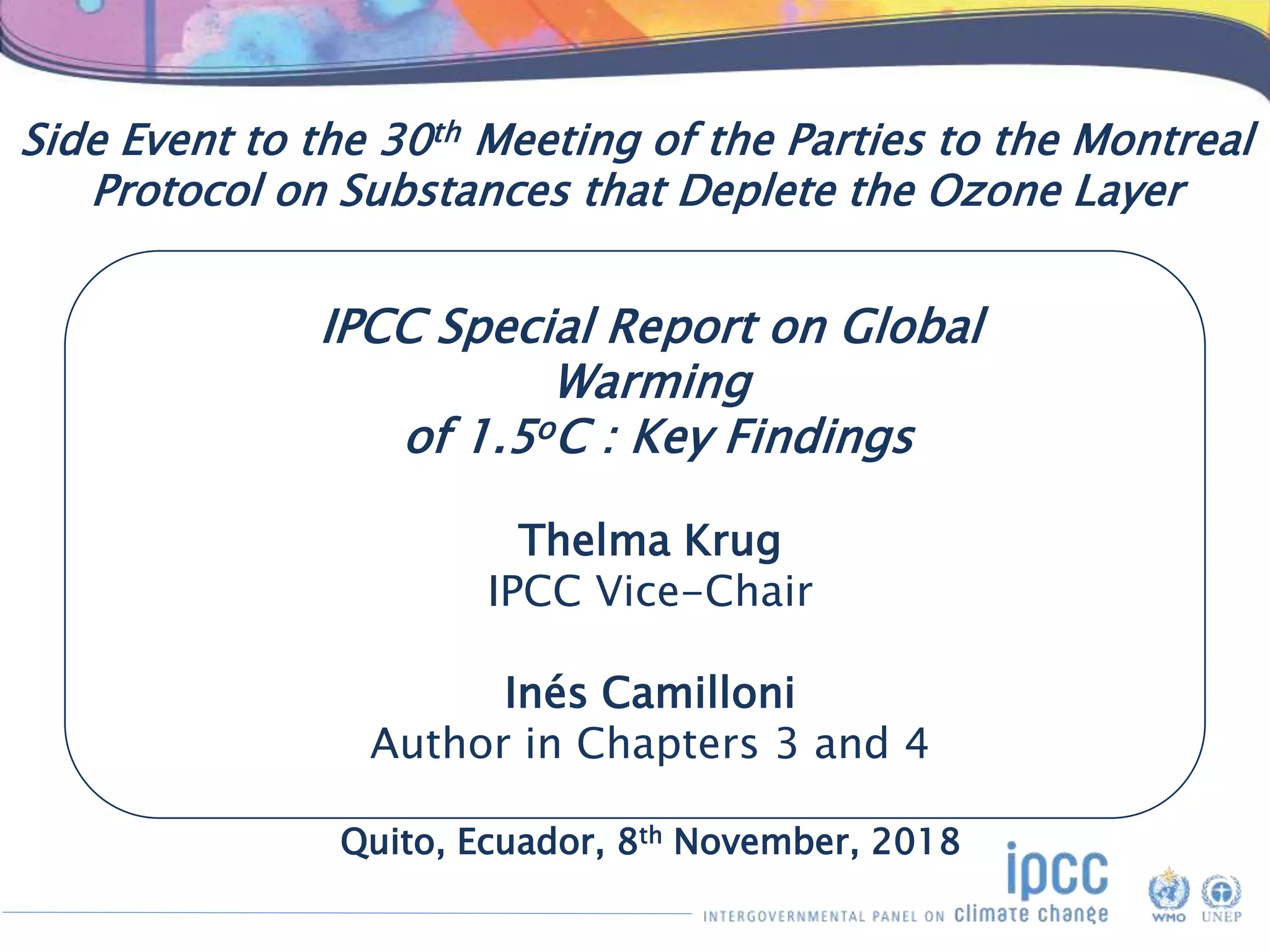 IPCC Special Report on Global Warming of 1.5oC : Key Findings | PPTX
