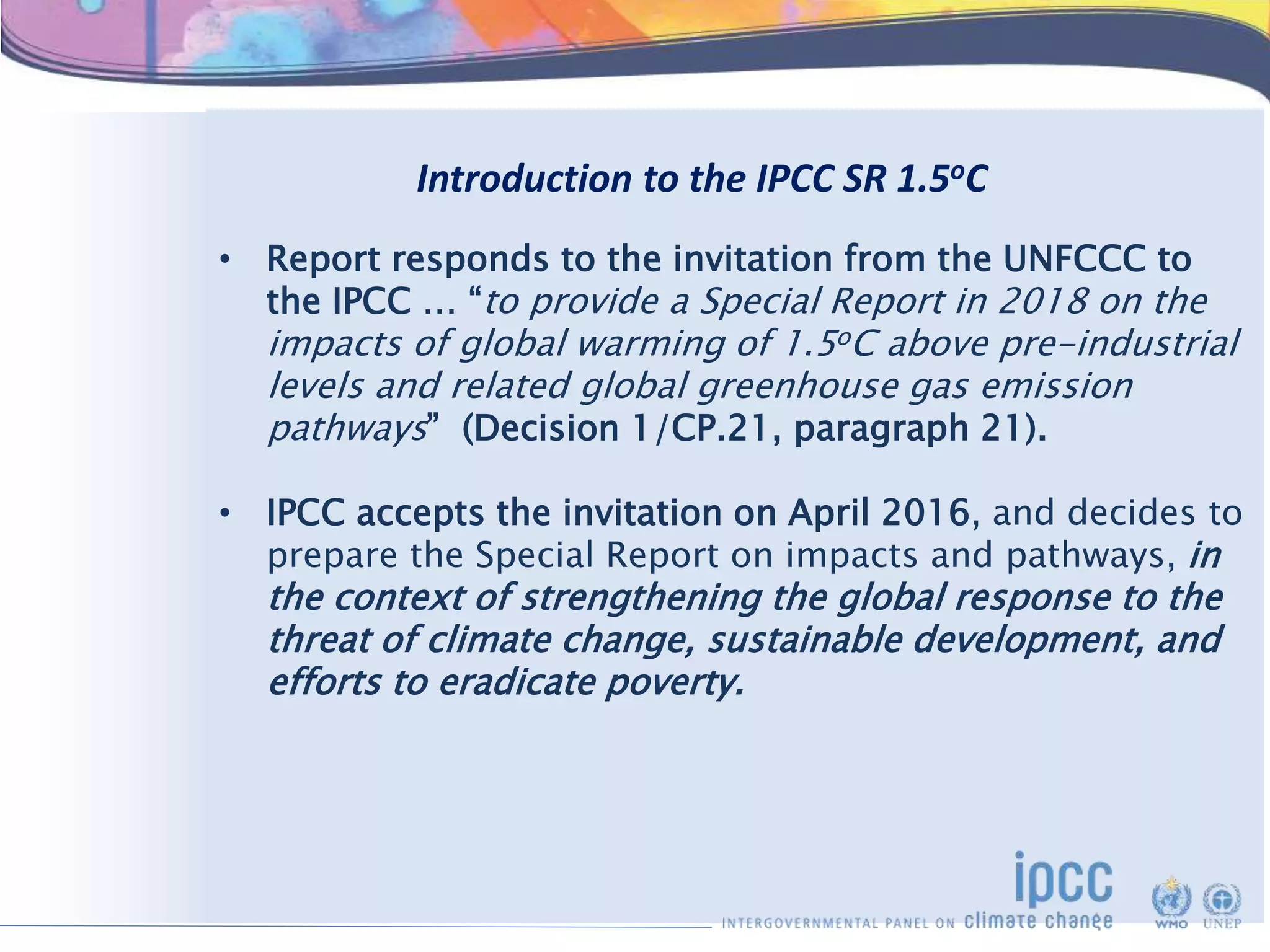 IPCC Special Report on Global Warming of 1.5oC : Key Findings | PPTX