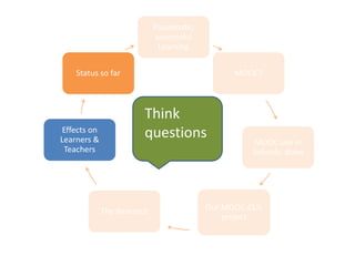 Impact on policy & teachers
• Teachers
– Flexibility
– Workload
– Continuity
• Planning
– Regulation
– Long term planning vs changing circumstances
 