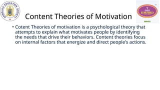 Identify Motivation motivation : nature, scope and its process | PPTX