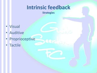• Visual
• Auditive
• Proprioceptive
• Tactile
 