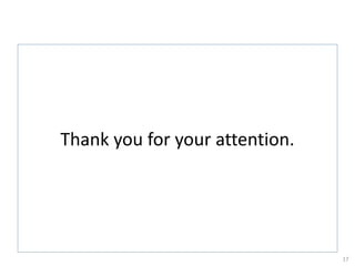Thank you for your attention.
17
 