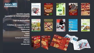 - Identité visuelle
Conception de chartes graphiques
- Logo et déclinaisons
- Création de supports print :
Cartes de visite
Kakémonos
Plaquettes
Flyers
Posters
Cartons d’invitation
Affiches
Clés USB
Vitrophanie
 