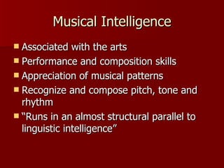 Howard Gardner's Theory of Multiple Intelligences | PPT