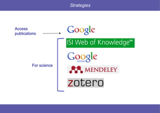 22 © Mysciencework - Strictly private and confidential – All rights reserved. www.mysciencework.com
Strategies
Access
publications
For science
 