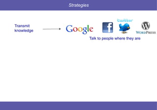 23 © Mysciencework - Strictly private and confidential – All rights reserved. www.mysciencework.com
Strategies
Transmit
knowledge
Talk to people where they are
 