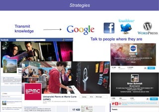 26 © Mysciencework - Strictly private and confidential – All rights reserved. www.mysciencework.com
Strategies
Transmit
knowledge
Talk to people where they are
 