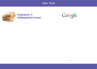 6 © Mysciencework - Strictly private and confidential – All rights reserved. www.mysciencework.com
New Tools
6
Publications à
(bibliographical survey)
 