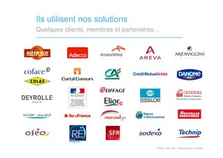 Ils utilisent nos solutions
Quelques clients, membres et partenaires…




                                       Tinkuy	
  -­‐	
  Nov.	
  2011	
  -­‐	
  Reproduc)on	
  interdite	
  
 