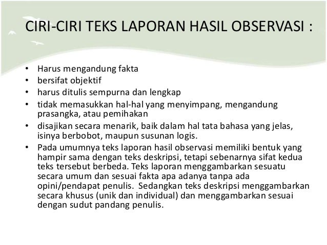 TEKS HASIL OBSERVASI