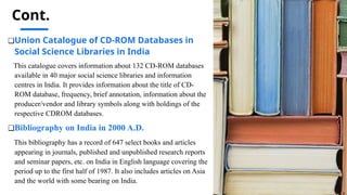 Cd Rom Database Example National social science documentation centre (NASSDOC) | PPTX
